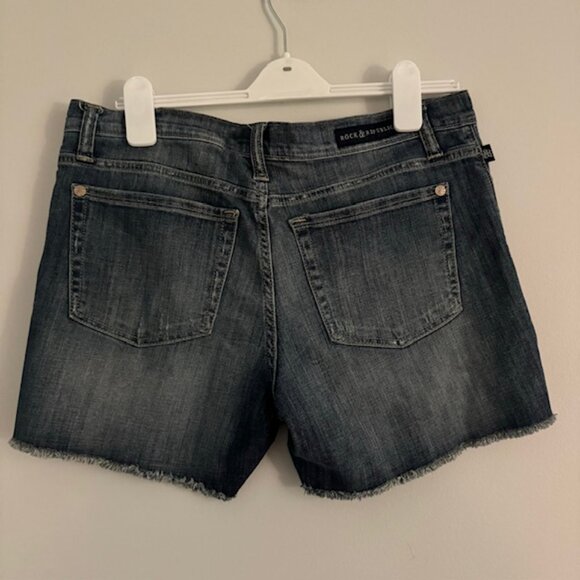 Rock & Republic Distressed Jean Shorts - Dark Blue - Picture 2 of 4